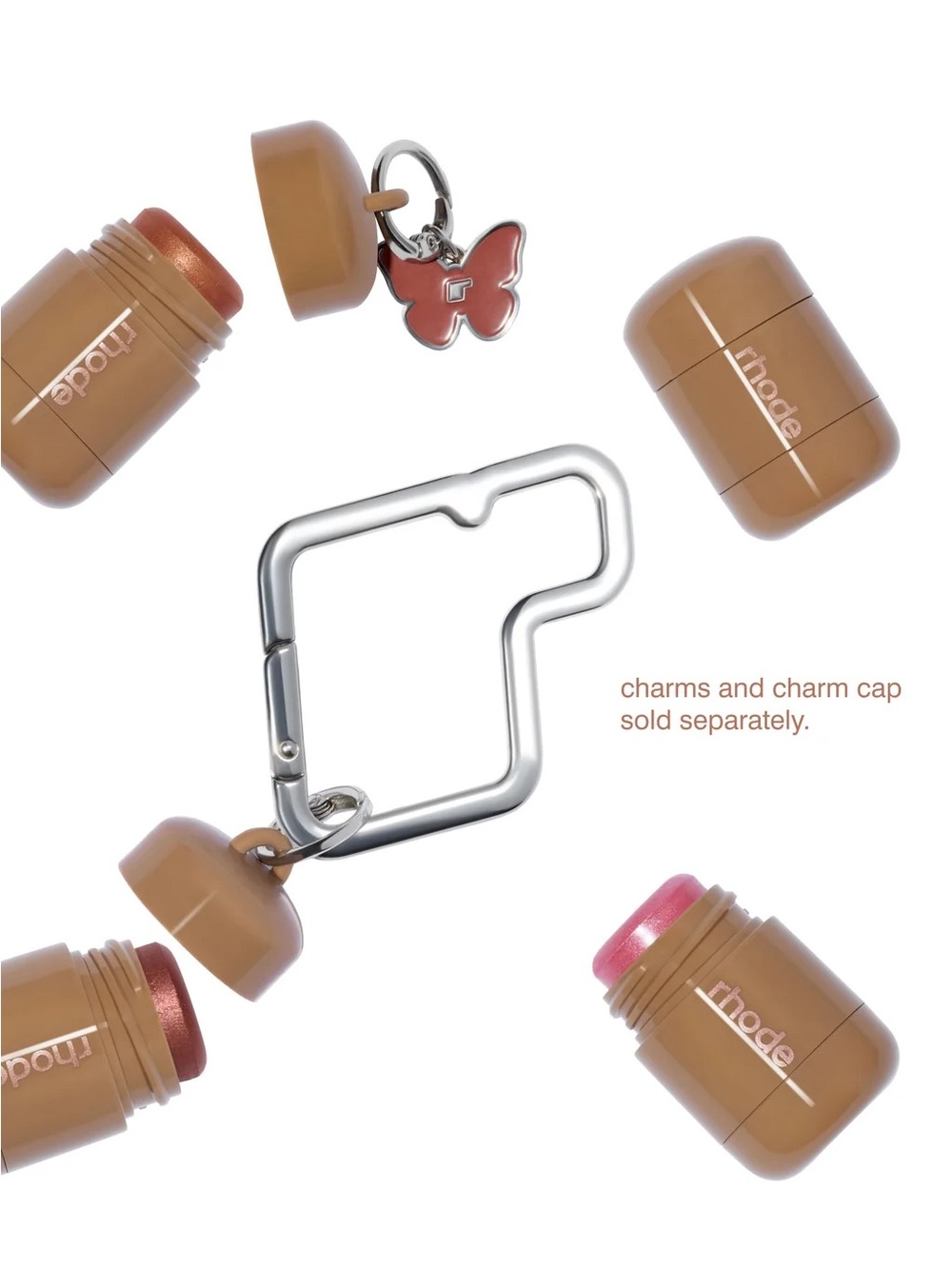 nwt rhode butterfly charm and r keychain set sold out limited edition